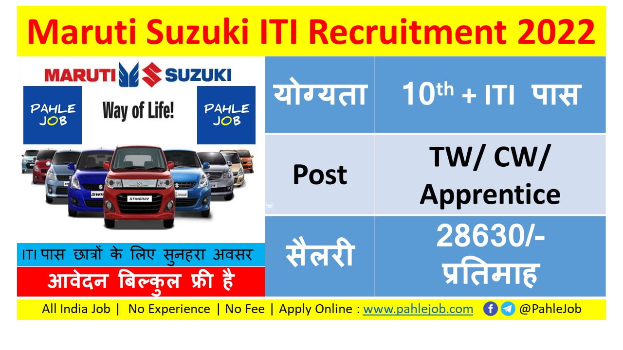 Maruti Suzuki CW Bharti 2022 Online Registration Pahle Job