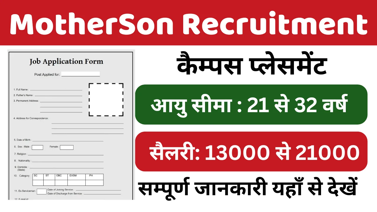 Motherson Automotive Recruitment 2025
